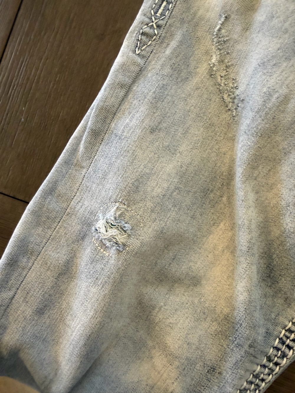 Rock Revival distressed Light Blue Embroidered Boot Cut Feeney Jeans 30/29 - Picture 5 of 8